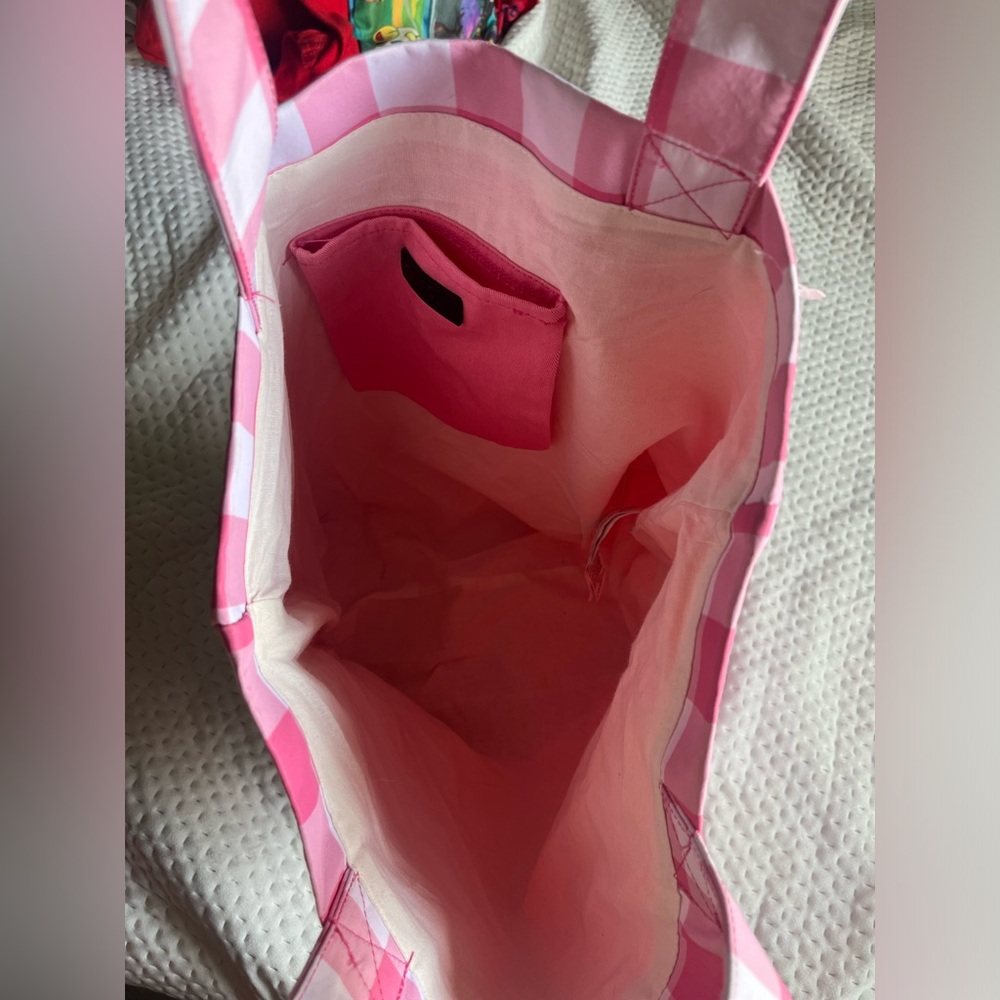 EUC Zara pink checkered tote bag / Gingham - Picture 8 of 11